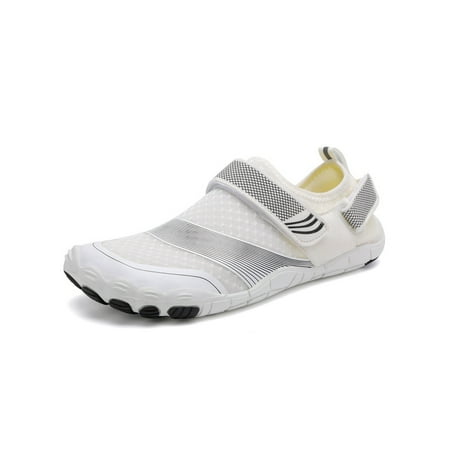 

Crocowalk Womens Mens Aqua Socks Slip On Beach Shoe Surfing Water Shoes Comfort Quick Dry Flats Women Men Casual Swim Barefoot White 8