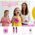 thumbnail image 7 of homicozy Mini Karaoke Machine for Kids, Portable Bluetooth Speaker with 2 Wireless Microphones, Christmas Gift for Girls Ages 3 4 5 6 7 8 9 10 11 12+, Family Party Toy (Pink-2Mic), 7 of 7