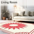 thumbnail image 2 of ODIKA 5'x7' Machine Washable Non-Slip Area Rug, Art Sunburst with Stylized Petal and Filigree Accents High Traffic Rug with Pad, Red, 521446, 2 of 8