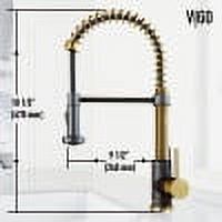 VIGO Edison Single Handle Pull-Down Sprayer Kitchen Faucet in Matte Brushed Gold and Matte Black - image 3 of 10