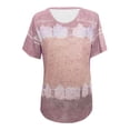 thumbnail image 4 of SHOPESSA Womens Summer Tops Tiy-dye Casual Short Sleeve Round Neck Loose Blouse T Shirts Tee Printed Side Split Tunic （S-5XL）, 4 of 5