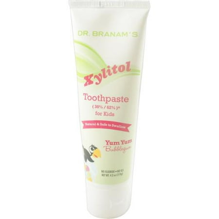 Branam Santé bucco-dentaire Xylitol Toothpaste pour les enfants, Miam miam Bubblegum, 4,2 oz (Lot de 2)