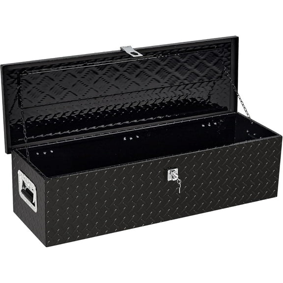 39 in Aluminum Truck Tool Box, Lockable Under Seat Storage Organizer, Heavy-Duty & Weatherproof Car Toolbox for Pickup, SUV, Van – Rust-Proof Design with Side Handle