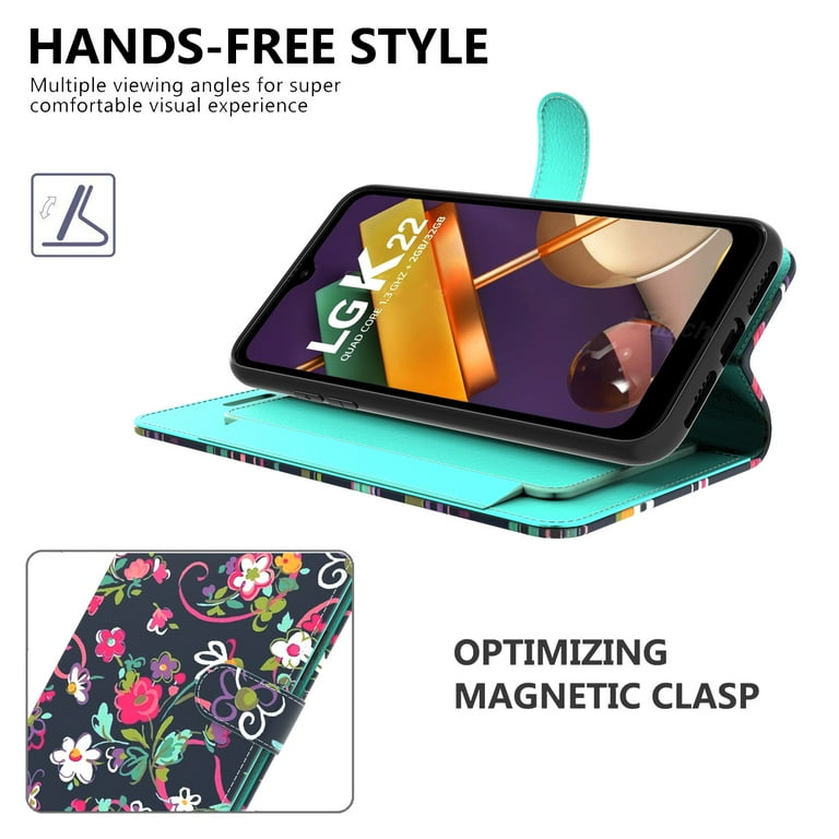 CoverON For LG K22 Case LG K32 Wallet Case and Screen Protector