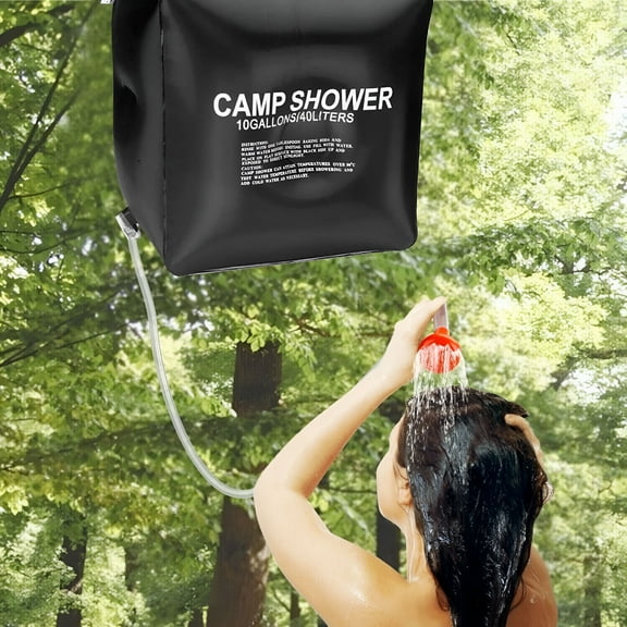 HIBIBUD Solar Camping Shower Bag, 10 Gallons/40L Portable Camping Shower Bag with On/Off Switchable Shower for Camping Traveling