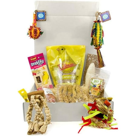 NewZooland Perchville Deluxe Mini Bird Box for Canary with Volkman Avian Science Bird Food 4lb: Engaging Toys, Nutritious Treats, and More