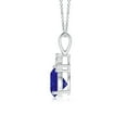 thumbnail image 2 of ANGARA Natural Trillion Tanzanite Solitaire Pendant with Trio Diamonds in 14K White Gold for Women (Size-6mm) | December Birthstone, Anniversary, Jewelry Gift for Women | Natural Tanzanite Necklace, 2 of 7