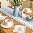 thumbnail image 5 of Light Blue Easter Table Runner 70 Inches Long for Kitchen Dining, Spring Easter Bunny Eggs Floral Wooden Dresser Scarf Farmhouse, Dining Table Decorations for Wedding/Parties, 13 x 70 In, 5 of 8