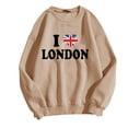 thumbnail image 3 of TINZ Chandail de Sport Décontracté pour Femmes, Style Britannique à la Mode avec Lettres Imprimées, Col Rond, Manches Longues (2) Veste Ajustée avec Capuchon Manteau Femme Fermeture Éclair devant Chandail à Capuchon à Fermeture à Glissière Femme, 3 of 3