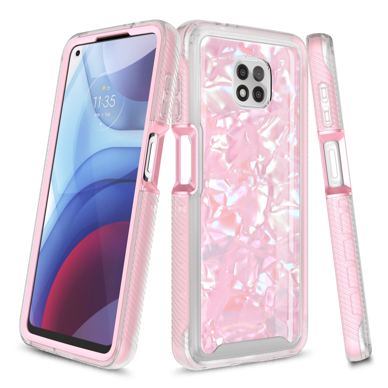 Moto G Power 2021 Case, Rosebono Graphic Design Shockproof Impact