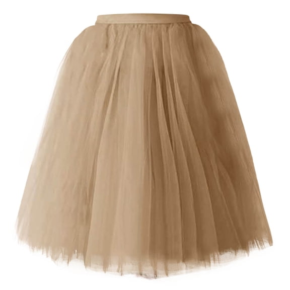 EDFBUYKRS Female Skirts Womens Skirts Midi Length Silk Womens Pleated Knee Length Skirt Adult Tutu Dancing Skirt
