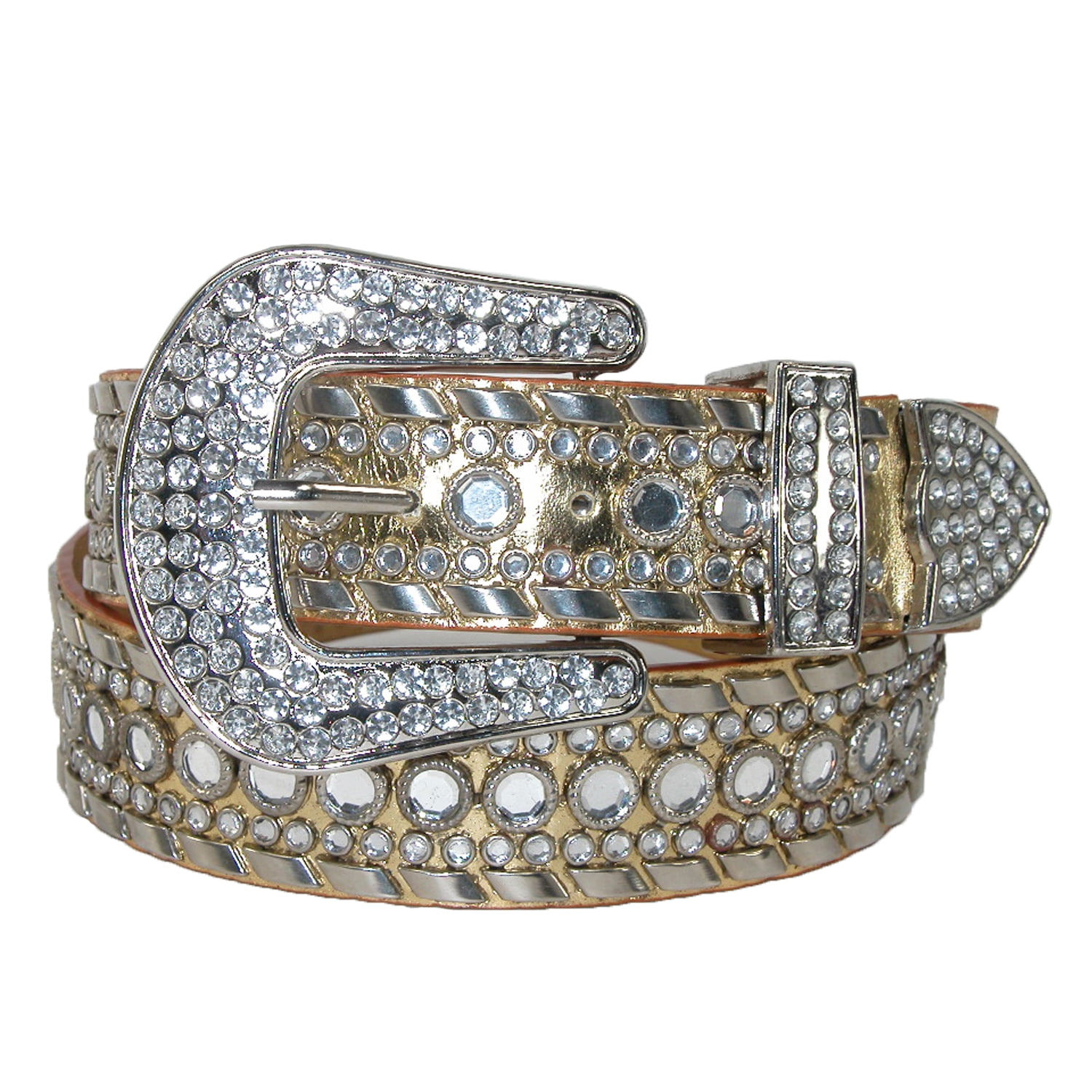 CTM Women's 1 1/2 Inch Western Rhinestone Belt