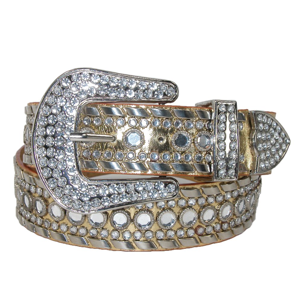 CTM Women's 1 1/2 Inch Western Rhinestone Belt