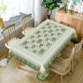 thumbnail image 4 of Bohemian Floral Waterproof Tablecloth,60x84 Inch Rectangle Stain Resistant Table Cover For Dining Room Kitchen Party Decor,Green, 4 of 6