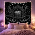 thumbnail image 2 of Gothic Crystal Cabinet with Heart Gem Against Swirling Clouds, Mystical Gothic for Dark Art Lovers, Celestial Wall Art, Halloween Gift, Tapestry Wall Hanging for Bedroom and Dorm, 2 of 7