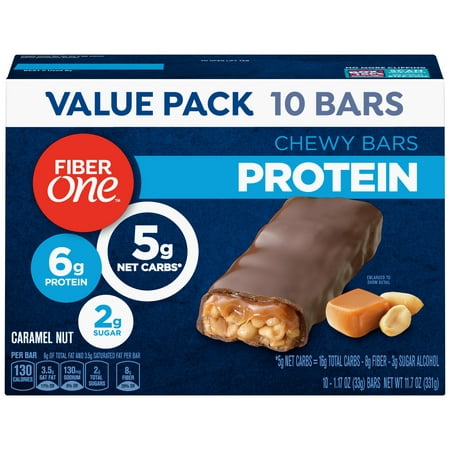 Fiber One Protein Bar Caramel Nut Chewy Bars 10 Fiber Bars 11.7
