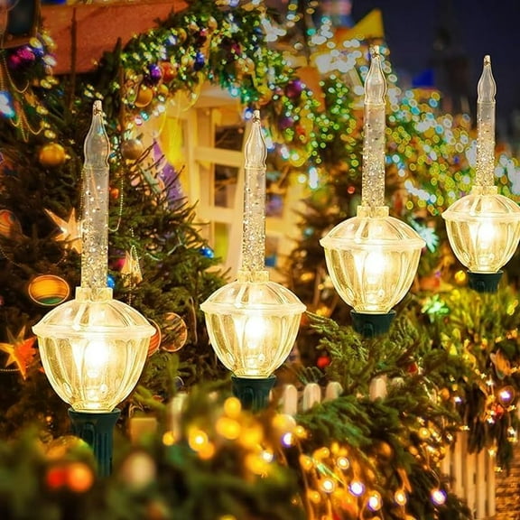 6Ft Bubble Lights Set, Vintage Christmas Bubble String Lights, 7 Clear Bulbs with Silver Glitter,UL Listed for Christmas Tree Holiday Party Indoor Decor, E12 Base, Green Wire