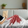 thumbnail image 3 of Leaves Soft Flannel Fleece Throw Blanket, Autumn Foliage Silhouette Grunge Effect Worn out Design Monochrome Nature, Cozy Plush for Indoor and Outdoor Use, 60" x 80", Scarlet and White, by Ambesonne, 3 of 5