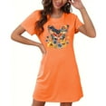 thumbnail image 4 of Camisón corto de talla grande para mujer, camisón de manga corta con estampado de pecho a la moda, camisón para mujer, 4 of 5