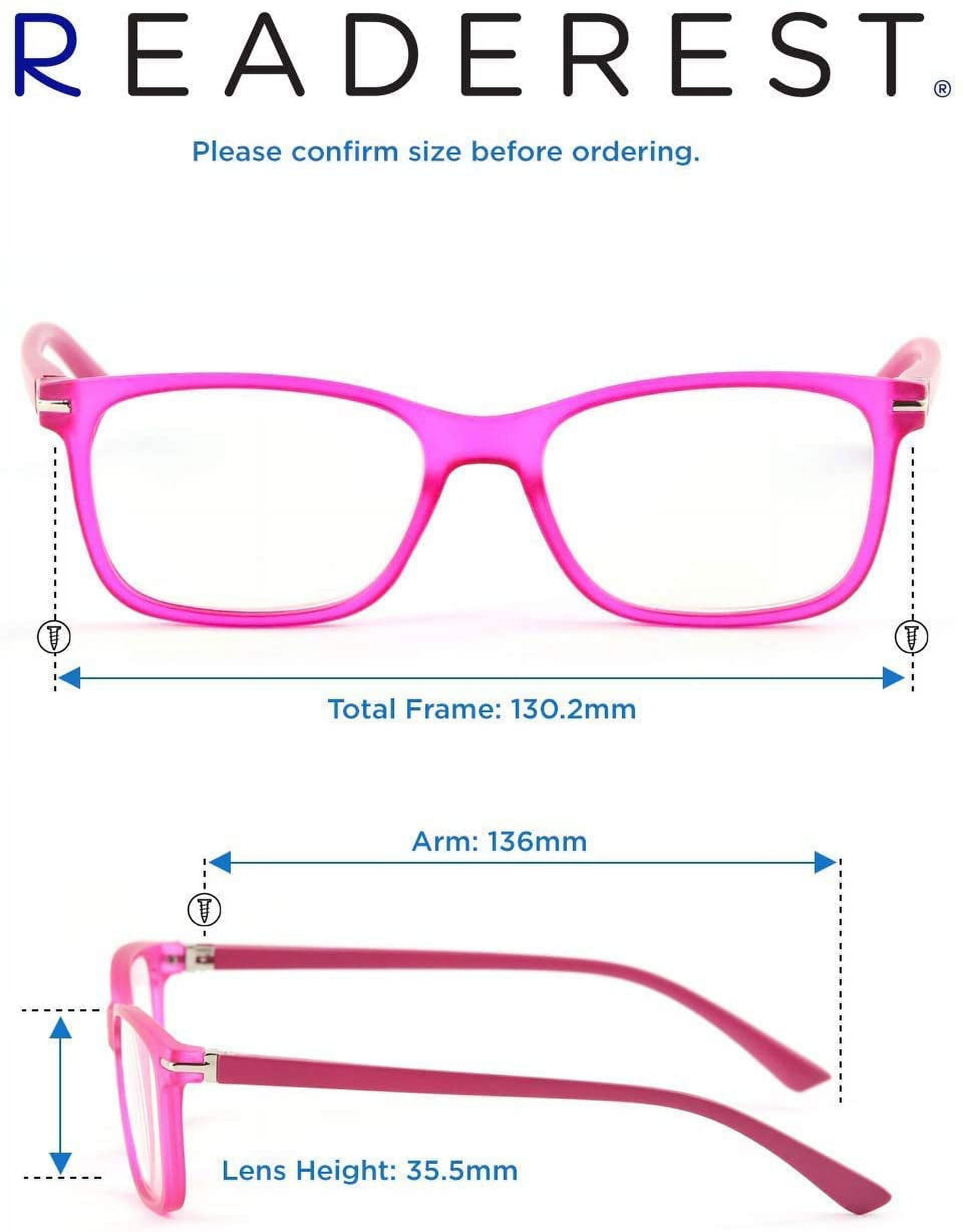 Readerest Blue Light Blocking Reading Glasses Hot Pink 300 Magnification