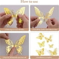 thumbnail image 5 of Costeam 12PCS Gold Butterfly Wall Stickers Removable Decorations Cute for Birthdays Party Celebrations Home, 5 of 8
