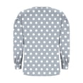 thumbnail image 3 of zbxnLI Womens Long Sleeve Shirts Polka Dot Print Casual Dressy Blouses V Neck Tunic Tops with Leggings, 3 of 5