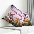 thumbnail image 3 of Happy Easter Pillow Covers 24x24 Inch Decorative Throw Pillow Cover, Bunny Eggs Spring Mushrooms Plants Purple Plaid Sofa Pillowcases Accent Cushion Case Home Decor Bedroom Living Room, 3 of 6