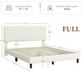 thumbnail image 3 of Yaheetech Upholstered Bed Frame with Adjustable Headboard and Wooden Slats, Full, Beige, 3 of 7