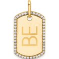 thumbnail image 5 of 14K Yellow Gold Personalized Diamond Boarder Dog Tag Charm - Jbsp, 5 of 5