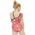 thumbnail image 2 of Hello Kitty Girls One Piece Swimsuits Hawaiian Ruffle Swimwear Beach Bathing Suit Outfits, 2 of 7