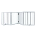 thumbnail image 5 of Freestanding Pet Barrier, 24" Height x 80.3" Width, 4-Panel Folding Dog Gate for Various Openings, Expandable and Quiet Foot-Supported Indoor Dog Fence, White, 5 of 6