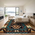 thumbnail image 3 of ODIKA 8' x 10' Machine Washable Non-Slip Area Rug, aztec geometric High Traffic Rug, Blue, 1017628, 3 of 7