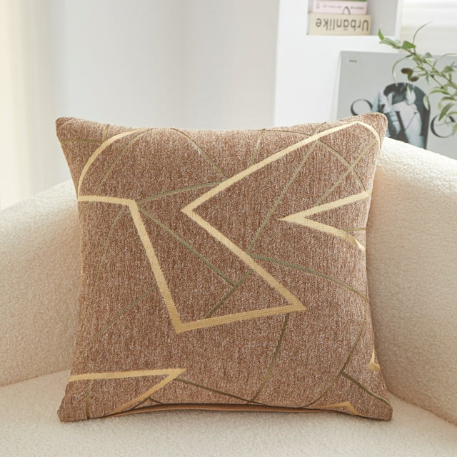 Xiao Hua 4 fundas de almohada decorativas coloridas con estampado verde, que iluminarán el ambiente de tu dormitorio. 45 x 45 cm (color café).