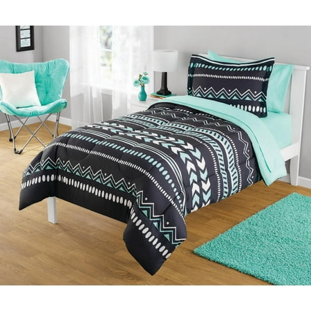Your Zone Mint Gray Tribal 2 Piece Comforter and Sham Set Twin/XL