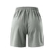 thumbnail image 5 of Pantalones cortos casuales de cintura alta para mujer - Cintura elástica, corte holgado, mezcla de algodón, liso, 5 of 6
