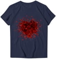 thumbnail image 2 of TIMIFIS T-Shirts de la Saint-Valentin pour Femmes Été Décontracté Manches Courtes Col Rond Imprimé Cœur d'Amour, 2 of 4