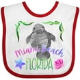 thumbnail image 3 of Inktastic Miami Beach Florida Cute Swimming Manatee Boys or Girls Baby Bib, 3 of 4