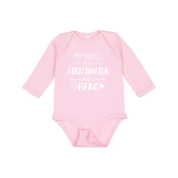 Inktastic My Uncle is a Firefighter and a Hero Boys or Girls Long Sleeve Baby Bodysuit