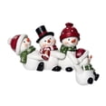 thumbnail image 2 of Christmas Snowman Family Tabletop Figurine Festive Holiday Winter Mantel Decor for Home Party Christmas Gift Hand Painted Resin Display 9 Inch Wide, 2 of 4