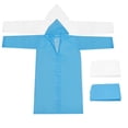 thumbnail image 1 of Unique Bargains Ponchos de Pluie pour Adultes, Lot de 2 Manteau de Pluie en EVA Réutilisable Imperméable, Bleu, Blanc, 1 of 7