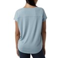 thumbnail image 3 of 32 Degrees Cool Women's Soft Luxe Short Sleeve V-Neck Top (US, Alpha, Medium, Regular, Regular, Tourmaline (Blue)), 3 of 3