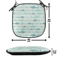 thumbnail image 4 of Sea Animals Chair Seating Cushion Set of 6, Monochrome Shark Illustration Fashion Maritime Illustration Aquatics, Seat Pads with Anti-slip Backing, 16"x16", Turquoise Beige Teal, by Ambesonne, 4 of 7