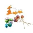thumbnail image 2 of Northlight Set of 13 Metallic Easter Egg, Flower and Bunny Spring Decorations - Orange/Blue, 2 of 3