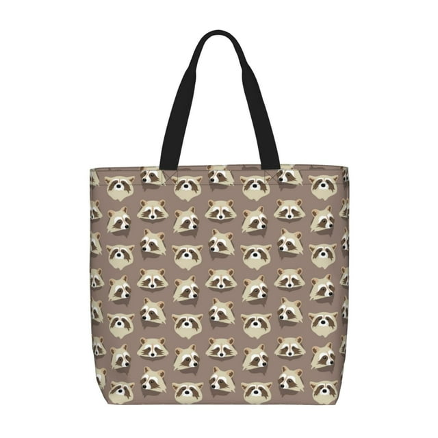Balery Raccoon Bolsa de Mano para Mujeres con Cremallera, Bolsa de Gimnasio con Compartimentos, Bolsa para Laptop, Bolsa para Trabajo