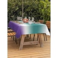 thumbnail image 3 of Outdoor Tablecloth with Umbrella Hole for Patio/Picnic/Party/Camping, Turquoise Purple Ombre Waterproof Table Cloth Rectangle Table Cover Washable, Modern Color Gradient Abstract Art (60"x 120"), 3 of 9