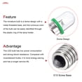 thumbnail image 4 of Uxcell 1.1"x0.46" 24V 0.25W E10 Round Top Mini LED Bulbs Lights with Box Metal Green 10Pcs, 4 of 6