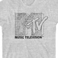 thumbnail image 2 of MTV Pencil Sketch Logo Crew Neck Short Sleeve Athletic Heather Girl's T-shirt-Large, 2 of 2