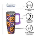 thumbnail image 3 of Halloween Mug, Bat Pumpkin Cup with Handle and Straw 30oz, Spooky Gift Travel Coffee Tumbler Insulated, 3 of 5