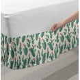 thumbnail image 2 of Cactus Spring Flower Bed Skirt, Spiky Silhouettes Along Dried Rose Tone Floral Details, Elastic Bedskirt Dust Ruffle Wrap Around for Bedding Decor, 4 Sizes, Eggshell and Laurel Green, by Ambesonne, 2 of 2