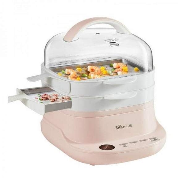 Henmomu Bear Mini Steamed Vermicelli Roll Maker 3 Tier Multi-function Warmer Steamer
